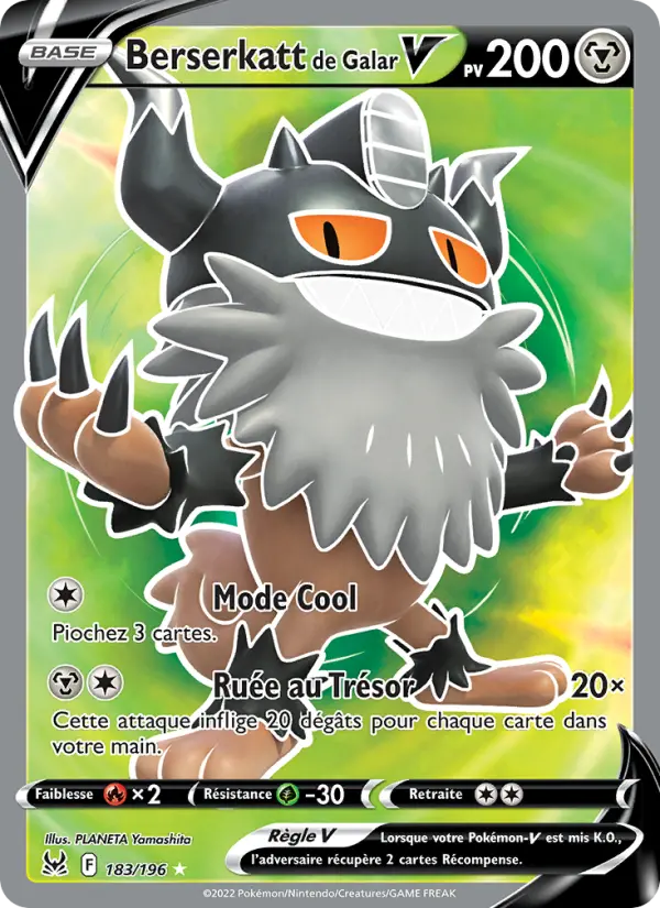 Berserkatt de Galar V — Carte Pokémon 183 Origine Perdue