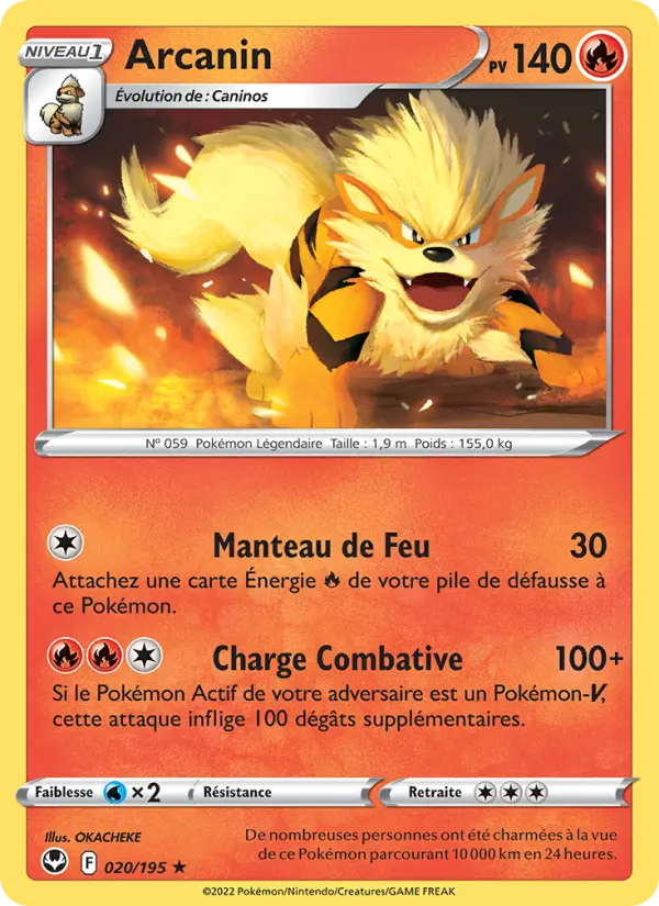 020/195 - Arcanin — Carte Pokémon Tempête Argentée 020/195