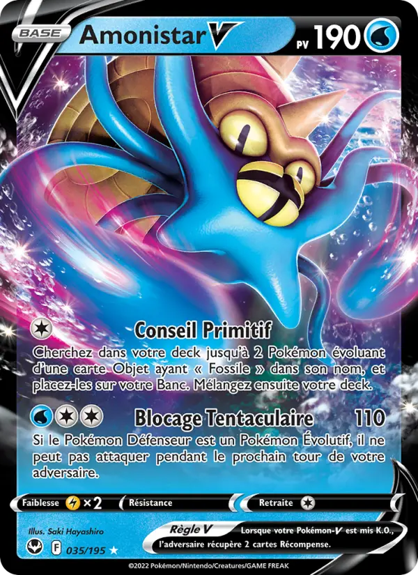 Amonistar V — Carte Pokémon 035 Tempête Argentée