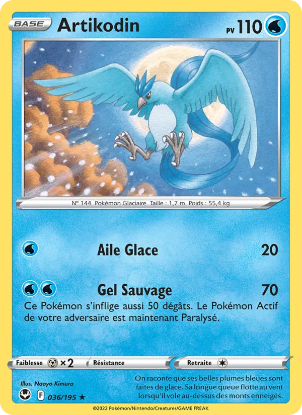 036/195 - Artikodin — Carte Pokémon Tempête Argentée 036/195