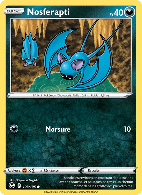 103/195 - Nosferapti — Carte Pokémon Tempête Argentée 103/195