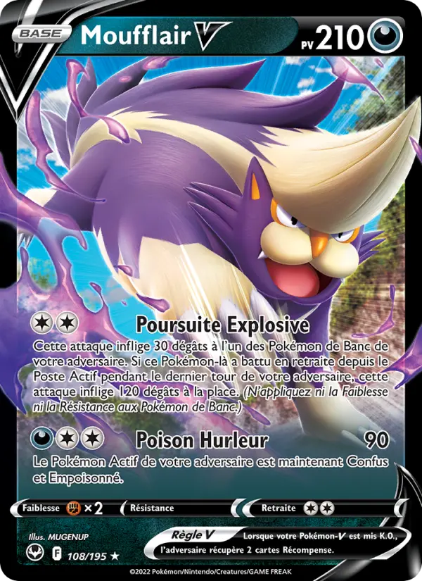 108/195 - Moufflair V — Carte Pokémon Tempête Argentée 108/195
