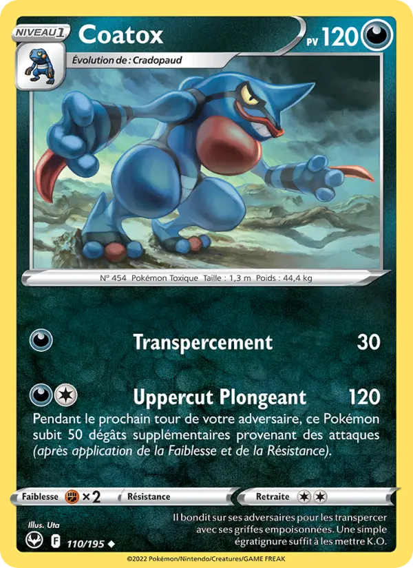 110/195 - Coatox — Carte Pokémon Tempête Argentée 110/195