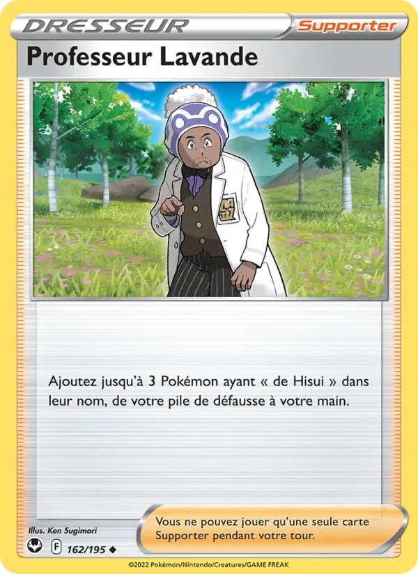 162/195 - Professeur Lavande — Carte Pokémon Tempête Argentée 162/195