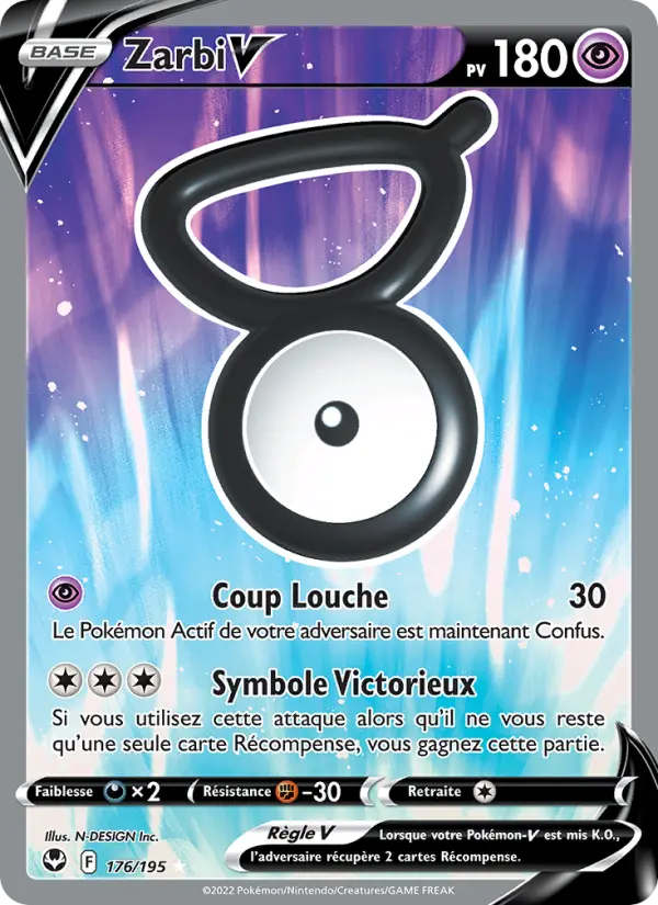 176/195 - Zarbi V — Carte Pokémon Tempête Argentée 176/195