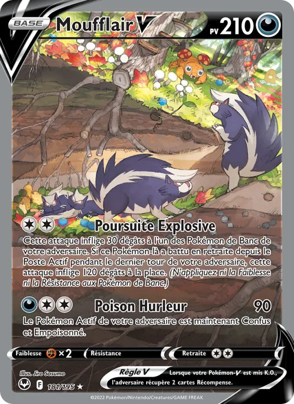 181/195 - Moufflair V — Carte Pokémon Tempête Argentée 181/195