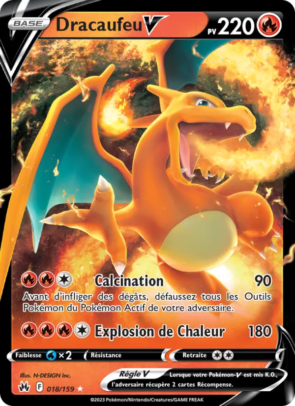 018/159 - Dracaufeu V — Carte Pokémon Zénith Suprême 018/159