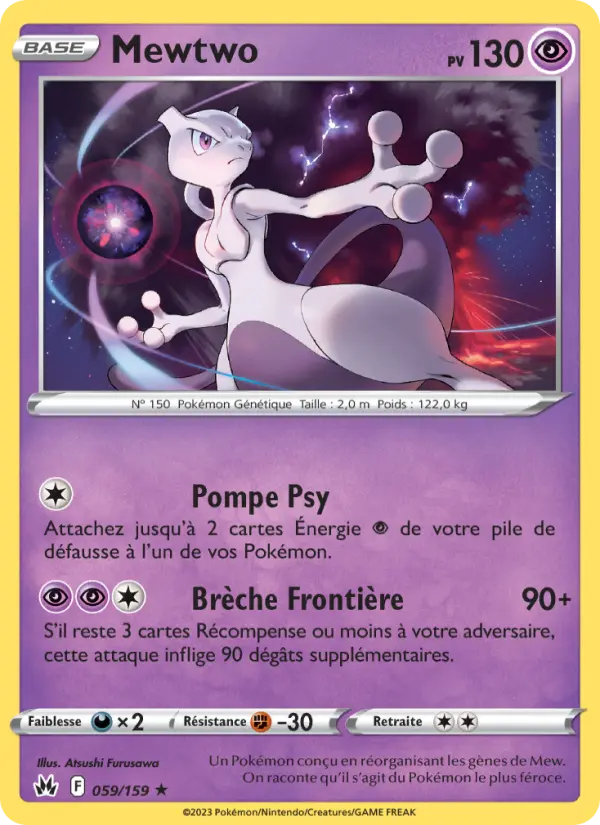 059/159 - Mewtwo — Carte Pokémon Zénith Suprême 059/159