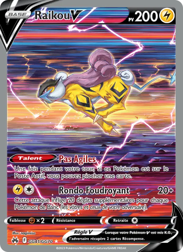 GG41/159 - Raikou V — Carte Pokémon Zénith Suprême GG41/159