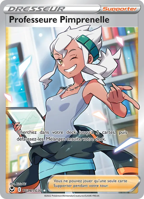 TG26/195 - Professeure Pimprenelle — Carte Pokémon Tempête Argentée TG26/195