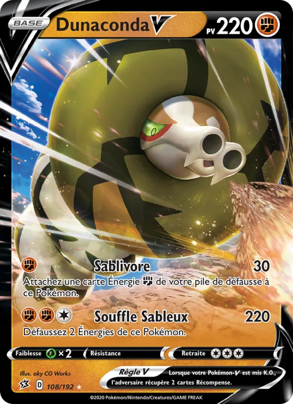 Dunaconda V — Carte Pokémon 108 Clash des Rebelles