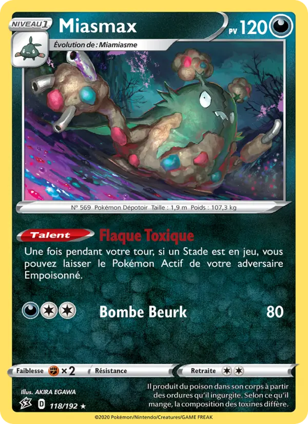 Miasmax — Carte Pokémon 118 Clash des Rebelles