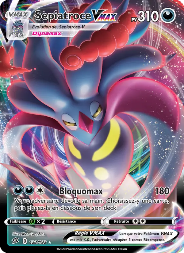 122/192 - Sepiatroce VMAX — Carte Pokémon Clash des Rebelles 122/192