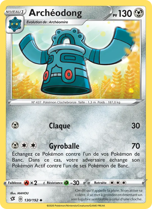 130/192 - Archéodong — Carte Pokémon Clash des Rebelles 130/192