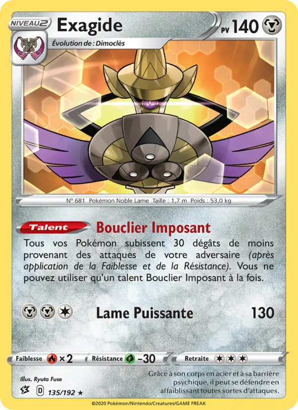 Exagide — Carte Pokémon 135 Clash des Rebelles