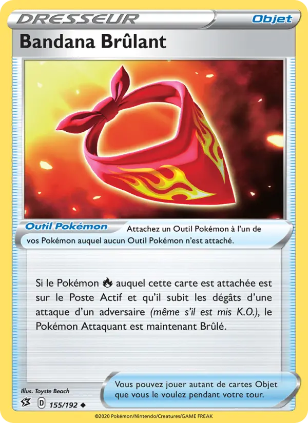 155/192 - Bandana Brûlant — Carte Pokémon Clash des Rebelles 155/192