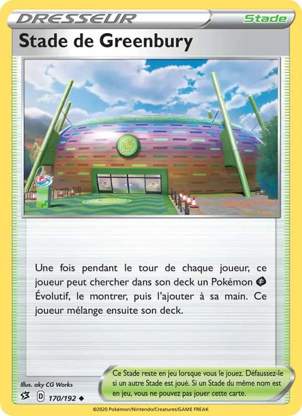 170/192 - Stade de Greenbury — Carte Pokémon Clash des Rebelles 170/192