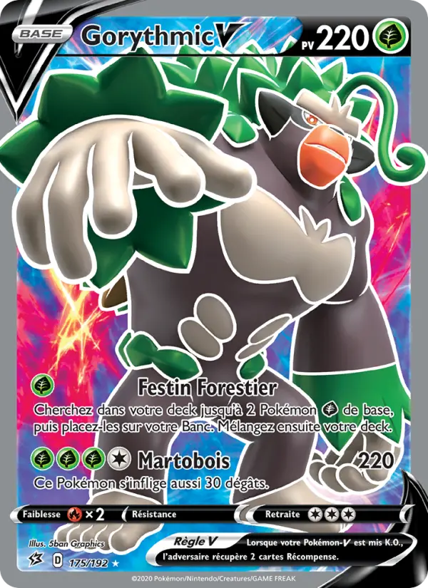175/192 - Gorythmic V — Carte Pokémon Clash des Rebelles 175/192