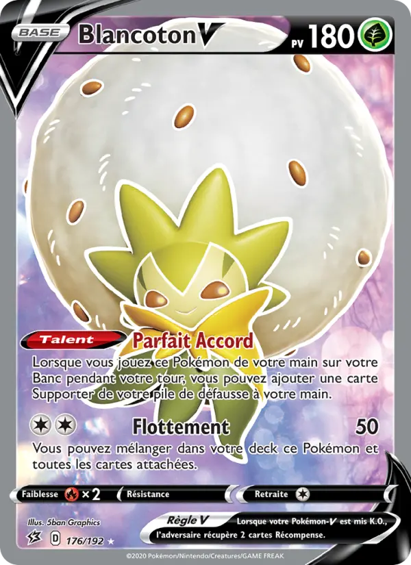 Blancoton V — Carte Pokémon 176 Clash des Rebelles