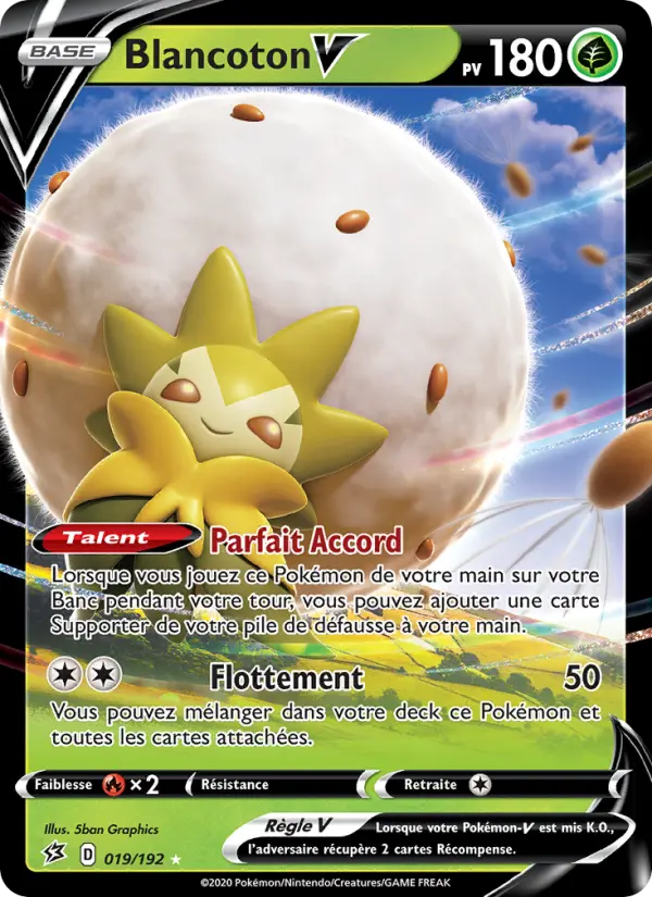 Blancoton V — Carte Pokémon 19 Clash des Rebelles