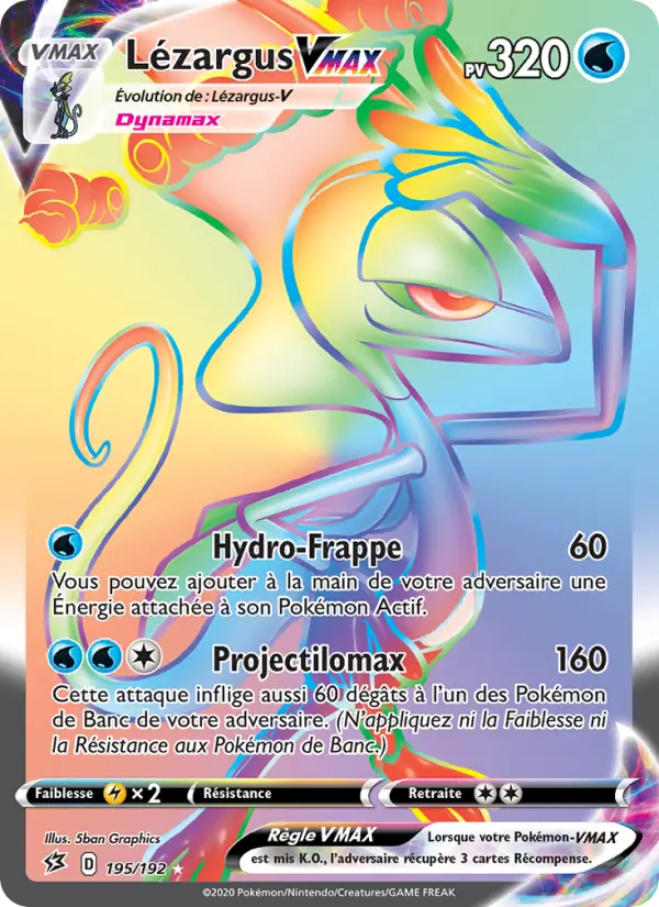 195/192 - Lézargus VMAX — Carte Pokémon Clash des Rebelles 195/192