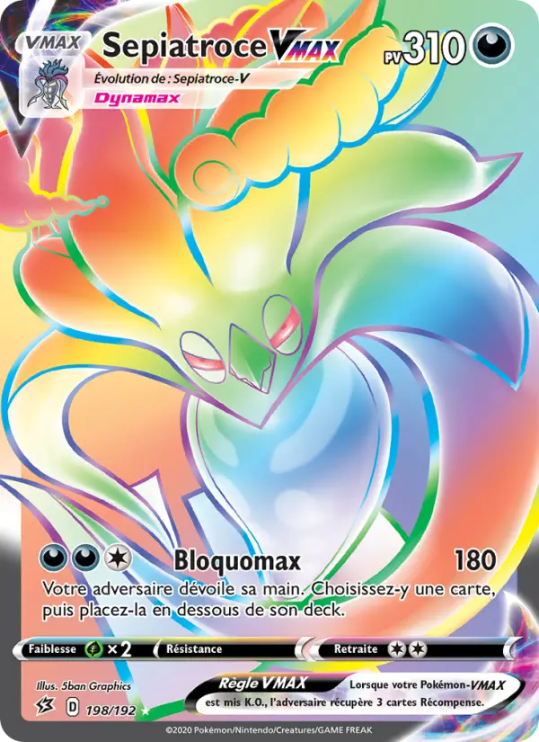 198/192 - Sepiatroce VMAX — Carte Pokémon Clash des Rebelles 198/192