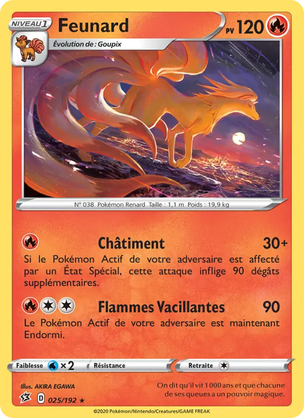 025/192 - Feunard — Carte Pokémon Clash des Rebelles 25/192
