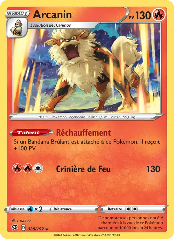 028/192 - Arcanin — Carte Pokémon Clash des Rebelles 28/192