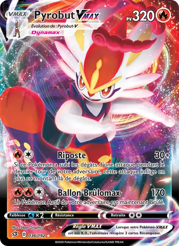 036/192 - Pyrobut VMAX — Carte Pokémon Clash des Rebelles 36/192