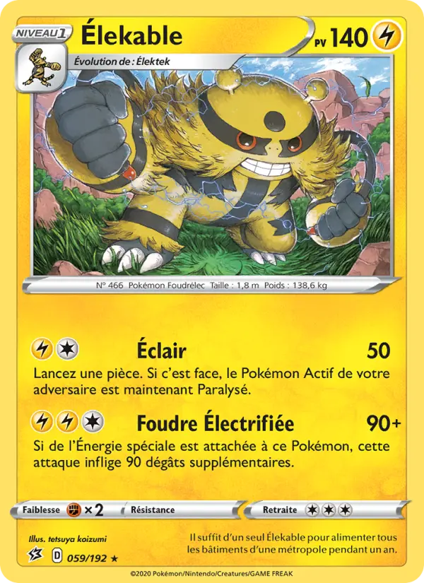 Élekable — Carte Pokémon 59 Clash des Rebelles