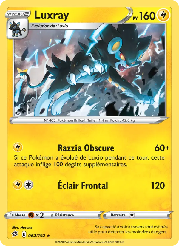 062/192 - Luxray — Carte Pokémon Clash des Rebelles 62/192