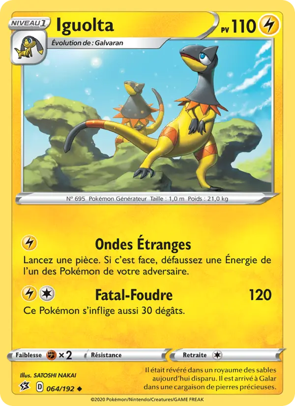 Iguolta — Carte Pokémon 64 Clash des Rebelles
