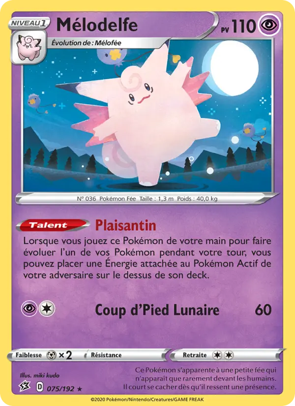 075/192 - Mélodelfe — Carte Pokémon Clash des Rebelles 75/192
