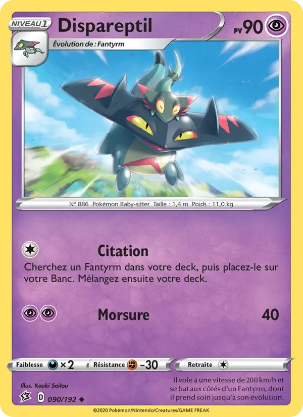090/192 - Dispareptil — Carte Pokémon Clash des Rebelles 90/192