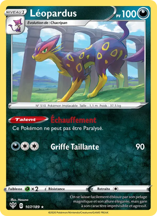 Léopardus — Carte Pokémon 107 Ténèbres Embrasées