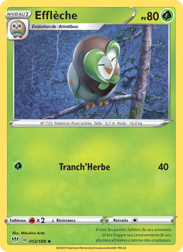 Efflèche — Carte Pokémon 12 Ténèbres Embrasées