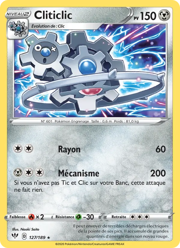 Cliticlic — Carte Pokémon 127 Ténèbres Embrasées