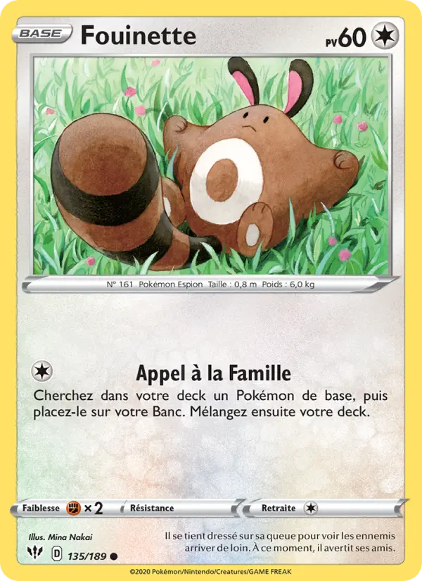 Fouinette — Carte Pokémon 135 Ténèbres Embrasées