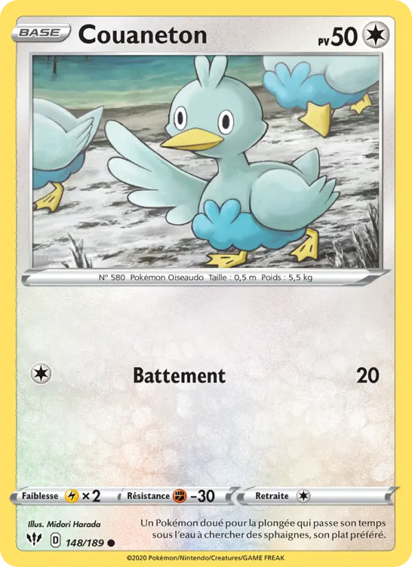 148/189 - Couaneton — Carte Pokémon Ténèbres Embrasées 148/189
