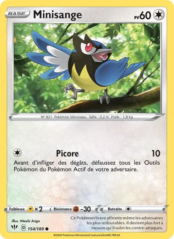 154/189 - Minisange — Carte Pokémon Ténèbres Embrasées 154/189
