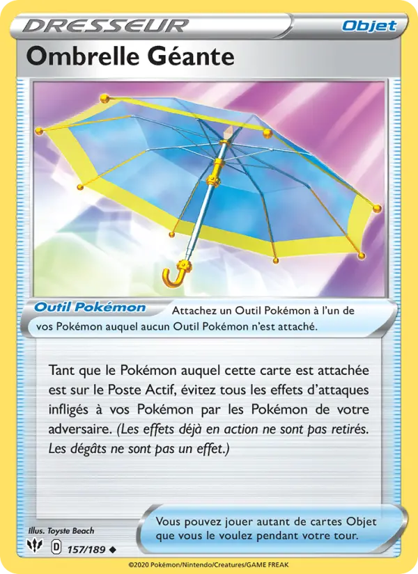 157/189 - Ombrelle Géante — Carte Pokémon Ténèbres Embrasées 157/189
