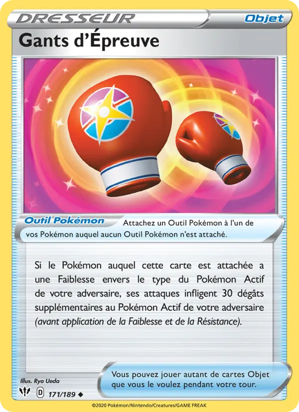 171/189 - Gants d'Épreuve — Carte Pokémon Ténèbres Embrasées 171/189
