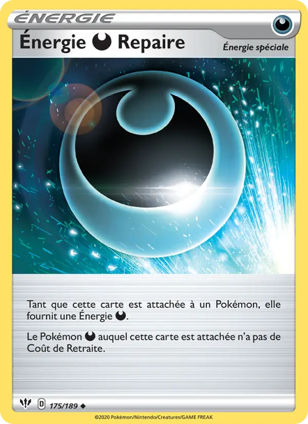 175/189 - Énergie Darkness Repaire — Carte Pokémon Ténèbres Embrasées 175/189