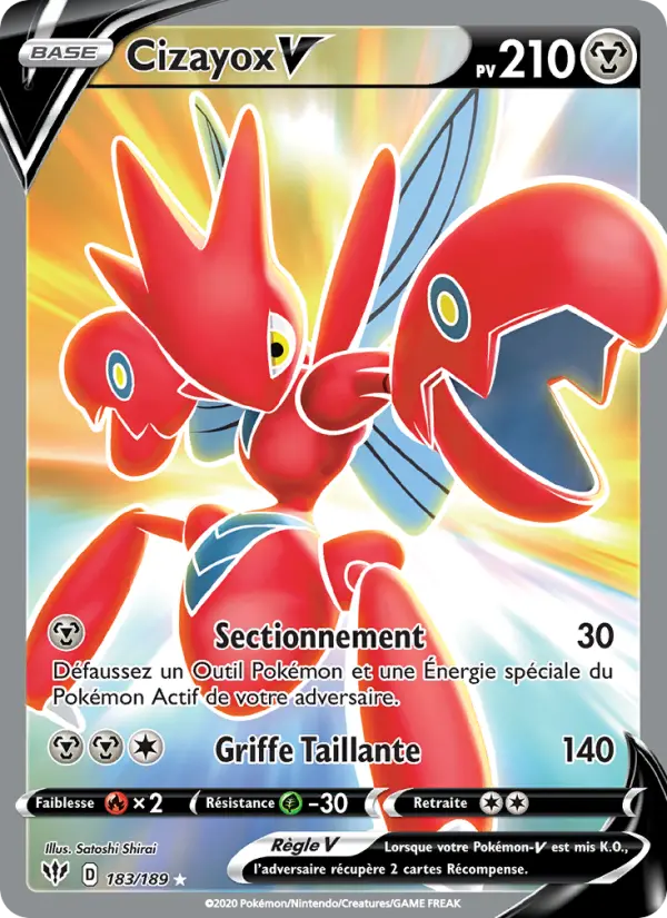 183/189 - Cizayox V — Carte Pokémon Ténèbres Embrasées 183/189