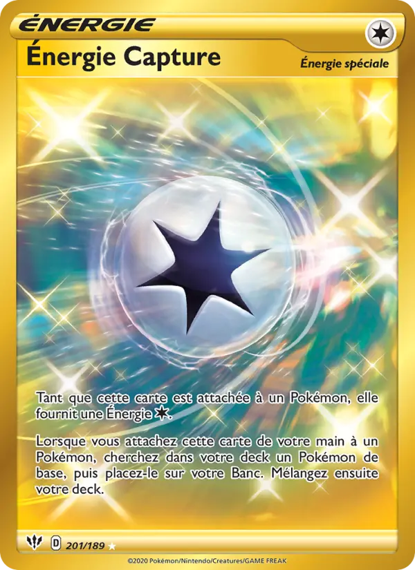 201/189 - Énergie Capture — Carte Pokémon Ténèbres Embrasées 201/189