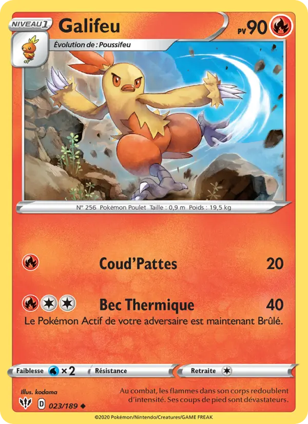 023/189 - Galifeu — Carte Pokémon Ténèbres Embrasées 23/189
