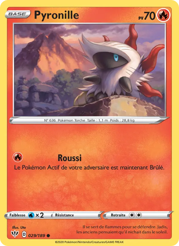 029/189 - Pyronille — Carte Pokémon Ténèbres Embrasées 29/189