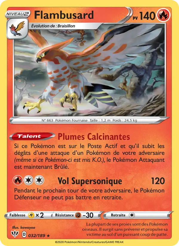 Flambusard — Carte Pokémon 32 Ténèbres Embrasées