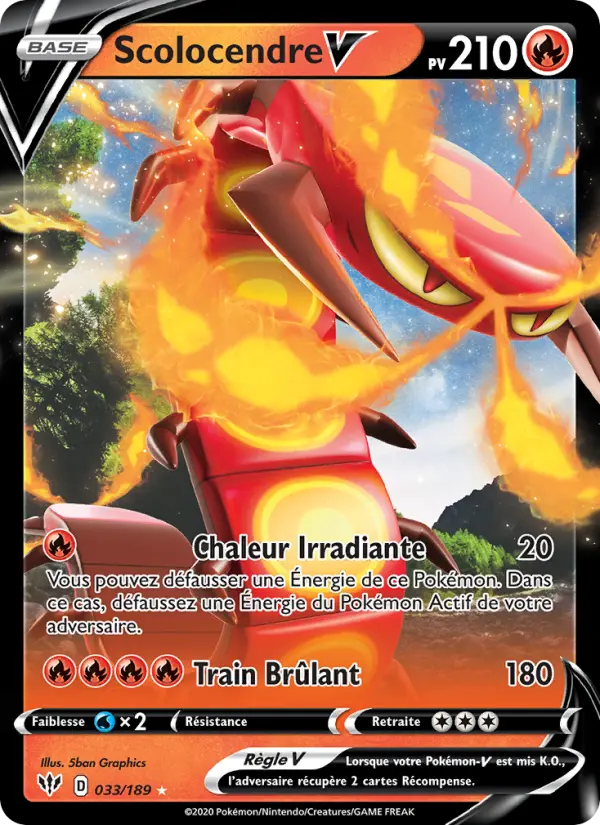 Scolocendre V — Carte Pokémon 33 Ténèbres Embrasées