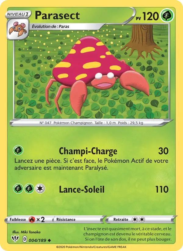 004/189 - Parasect — Carte Pokémon Ténèbres Embrasées 4/189
